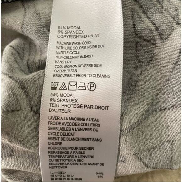 Tommy Bahama Fronds Falling Tambour Faux-Wrap Dress Women's Size Medium Green Bl - Picture 6 of 7